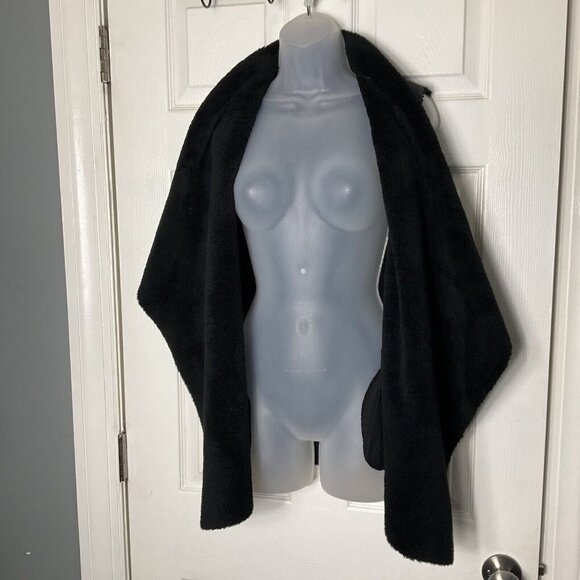 Splendid Xs Sherpa Lined Vest X - Small Gray Black Goth Preppy - Picture 5 of 13